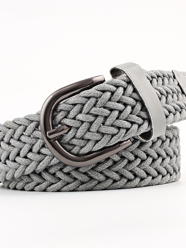 Men's Women's Web Belt Polyester Cotton Prong Buckle D-ring Casual Classic Party Daily Black Gray Red Brown - LuckyFash™