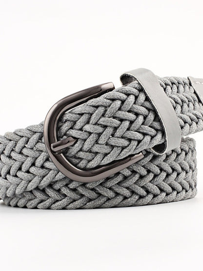 Men's Women's Web Belt Polyester Cotton Prong Buckle D-ring Casual Classic Party Daily Black Gray Red Brown - LuckyFash™