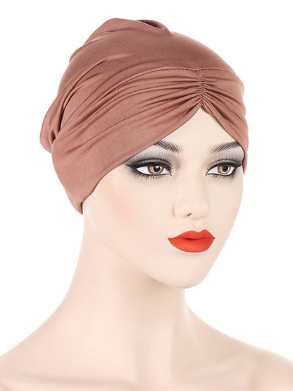Bohemian Hijab Caps Women Stretchy Hijab Scarf Solid Colors Muslim Hijab Headscarf Turban Hat Muslim Scarf Crinkle Hijab New - LuckyFash™