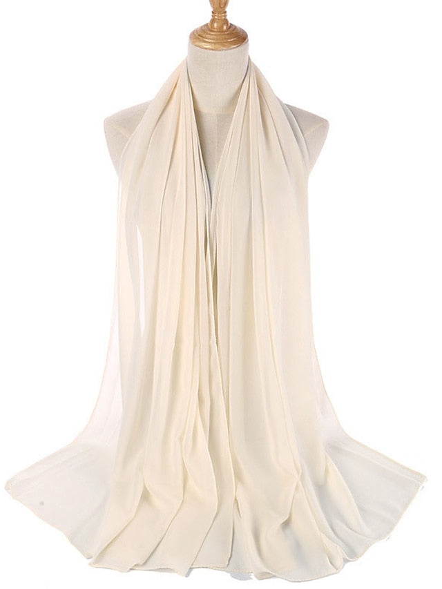 Women's Chiffon Scarf Party Dailywear Holiday Red Pink Scarf Pure Color - LuckyFash™