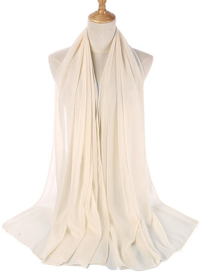 Women's Chiffon Scarf Party Dailywear Holiday Red Pink Scarf Pure Color - LuckyFash™