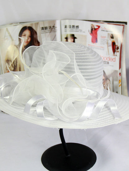 Women's Party Hat Party Street Daily Flower Solid Colored Black White Hat Basic Blue Fall Winter Spring - LuckyFash™