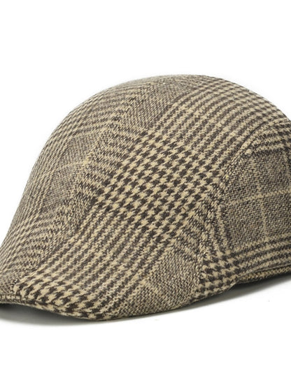Women's Hat Beret Hat Winter Hats Light Gray Dark Gray Coffee Outdoor Street Dailywear Geometrical Plaid Warm Breathable - LuckyFash™