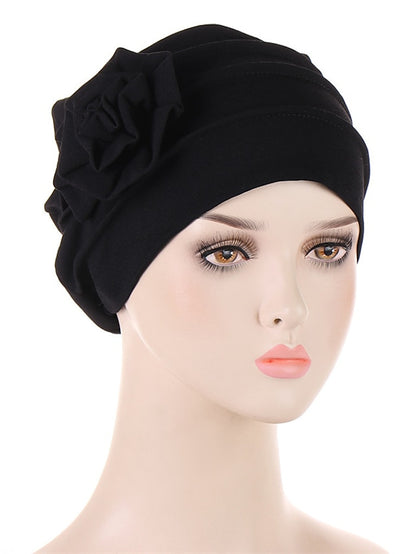 Women's Hats Spring Summer Flower Beanie Hat Muslim Stretch Turban Hat Hair Care Headwear Hijib Cap - LuckyFash™