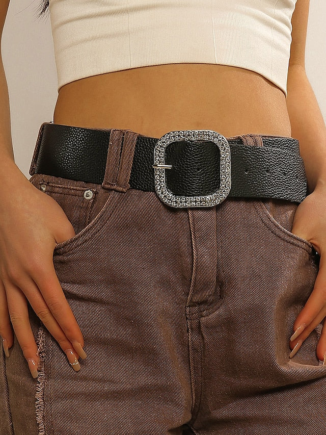 Women's Belt PU Black Waist Belt Dailywear Weekend Pure Color - LuckyFash™