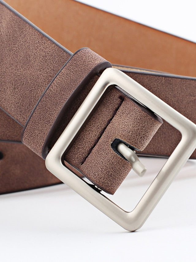 Women's Unisex PU Buckle Belt PU Leather Prong Buckle Plain Casual Classic Party Daily White Black Pink Red - LuckyFash™