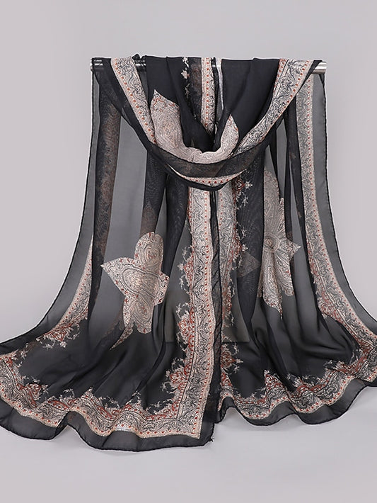 Women's Scarves Gift Daily Holiday Chiffon Vacation Classical Vintage Retro Dancing Casual 1 PC - LuckyFash™