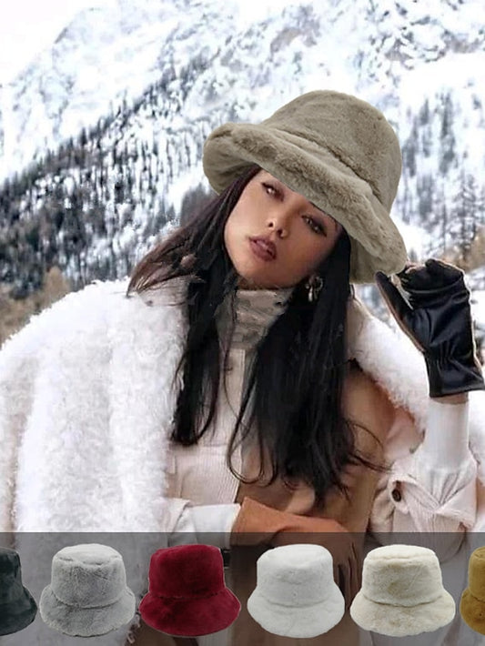 Women's Bucket Cloche Hat Outdoor Daily Holiday Flower / Floral Solid / Plain Color Polyester Casual Nordic Style Warm Casual / Daily 1 pcs - LuckyFash™