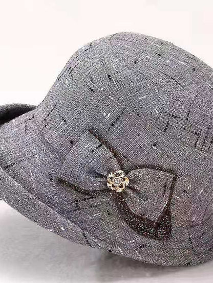 Women's Hat Party Hat Light Gray Dark Gray Red Wedding Party Daily Bow Plaid Portable Windproof Comfort - LuckyFash™