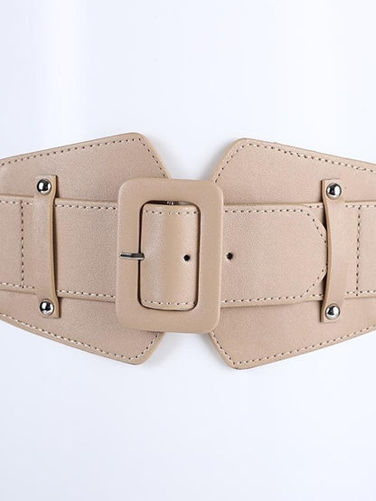 Rectangle Buckle Wide Belt - LuckyFash™