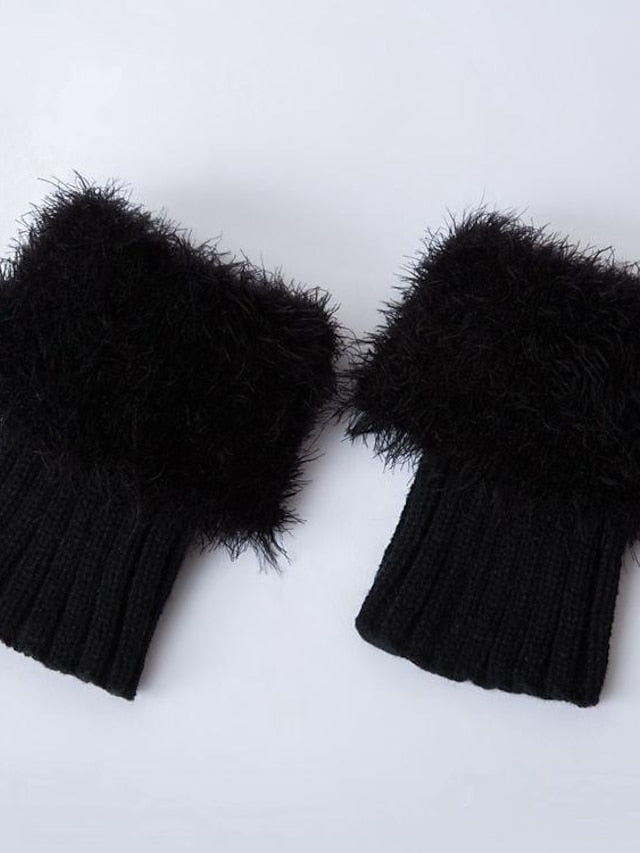 Leg Warmers Boot Cuffs Work Daily Solid Color Acrylic Fibers Basic Classic Warm 1 Pair for Women - LuckyFash™