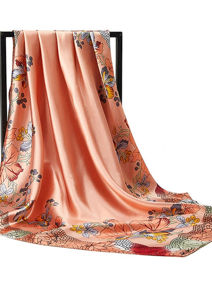 Fashion Shawls Women Daily Bandannas New Print Sunscreen 90X90CM Kerchief Spring Summer Square Silk Scarves - LuckyFash™