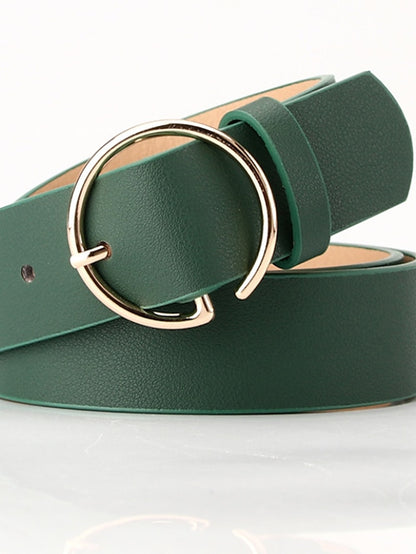 Women's Unisex PU Buckle Belt PU Leather Prong Buckle Plain Casual Classic Party Daily Green Black Brown Navy Blue - LuckyFash™