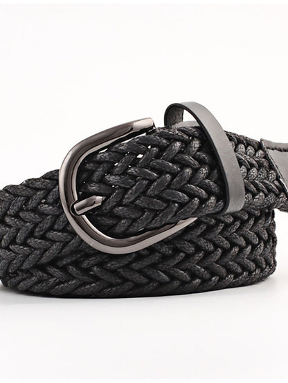 Men's Women's Web Belt Polyester Cotton Prong Buckle D-ring Casual Classic Party Daily Black Gray Red Brown - LuckyFash™
