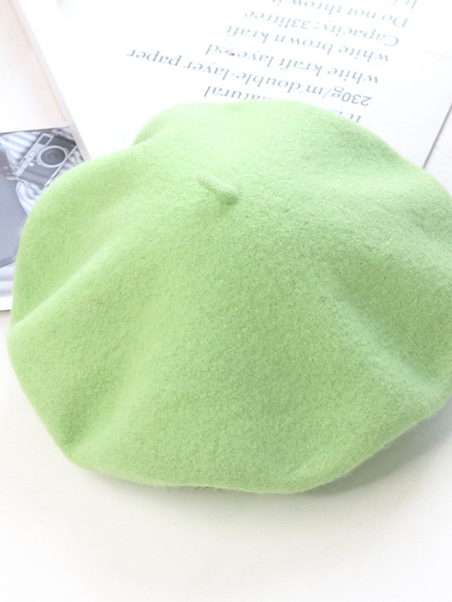 Women's Hat Beret Hat Winter Hats Green Black Purple Outdoor Street Dailywear Knit Pure Color Comfort Warm Breathable - LuckyFash™