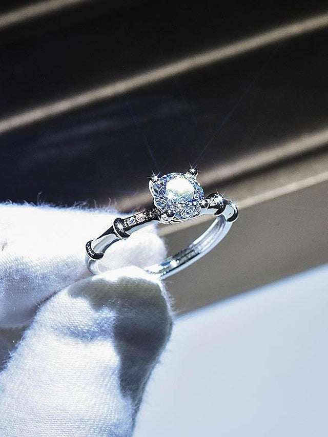 Wedding Ring For Women's Anniversary Party Evening Gift Imitation Diamond Alloy Classic - LuckyFash™