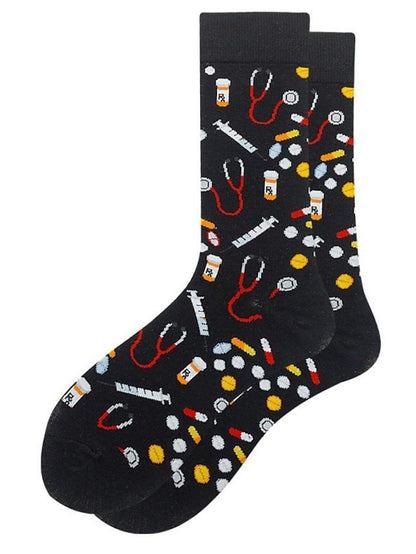 Unisex Crew Socks Work Daily Holiday Animal Patterned Dot Flower Polyester Cotton Simple Casual Lolita Casual Cute Casual / Daily 1 Pair - LuckyFash™