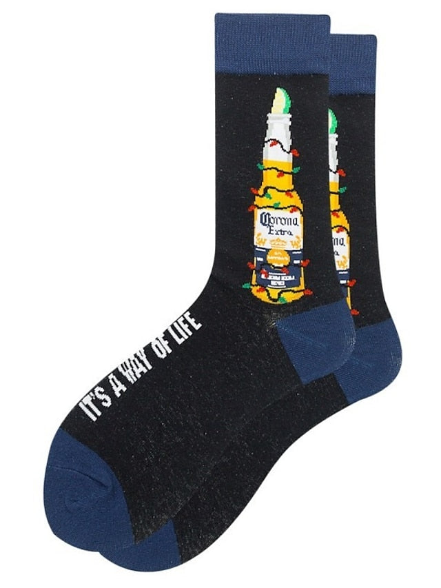 Unisex Crew Socks Work Daily Holiday Animal Patterned Dot Flower Polyester Cotton Simple Casual Lolita Casual Cute Casual / Daily 1 Pair - LuckyFash™