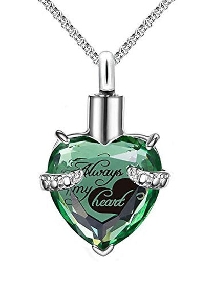 ulatree urn necklaces for ashes cremation jewelry for ashes urns for human ashes heart necklaces for women memorial pendant always in my heart - LuckyFash™