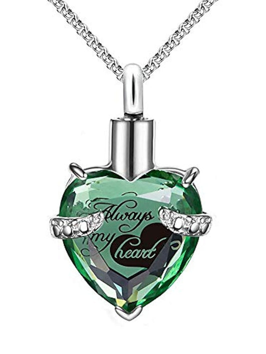 ulatree urn necklaces for ashes cremation jewelry for ashes urns for human ashes heart necklaces for women memorial pendant always in my heart - LuckyFash™