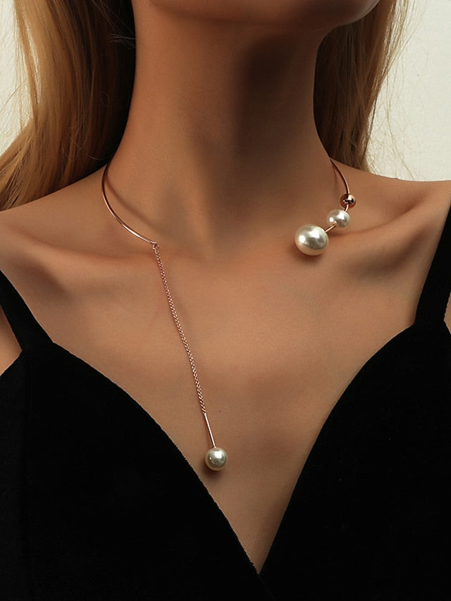 Women's necklace Chic & Modern Special Occasion Geometry Necklaces / Imitation Pearl / Fall / Winter / Spring / Summer - LuckyFash™