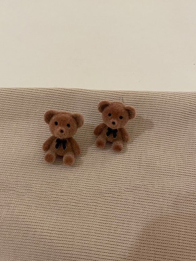 Women's Earrings Active Party Bear Earring / Resin / Beige / Black / Brown / Fall - LuckyFash™