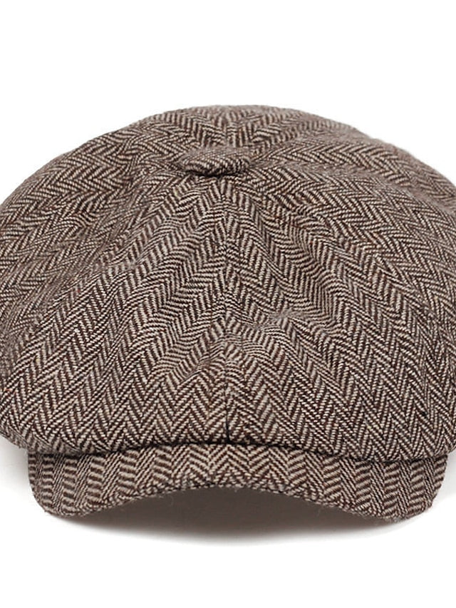 Women's Hat Beret Hat Black Light Brown Brown Outdoor Street Dailywear Print Stripe Windproof Comfort Breathable - LuckyFash™