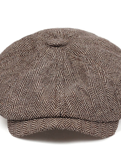Women's Hat Beret Hat Black Light Brown Brown Outdoor Street Dailywear Print Stripe Windproof Comfort Breathable - LuckyFash™