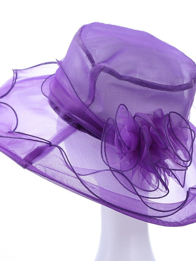 Women's Hat Bucket Hat Sun Hat Black Blue Purple Party Outdoor Dailywear Floral Floral Portable Windproof Comfort - LuckyFash™