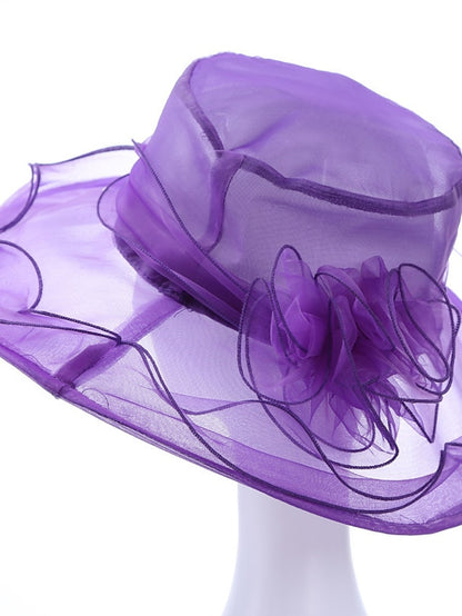 Women's Hat Bucket Hat Sun Hat Black Blue Purple Party Outdoor Dailywear Floral Floral Portable Windproof Comfort - LuckyFash™