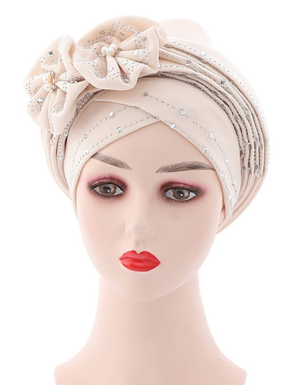 Women's Beanie / Slouchy Party Dailywear Sports Outdoor Beaded Flower Flower Black White Hat Basic Red Fall  Winter - LuckyFash™