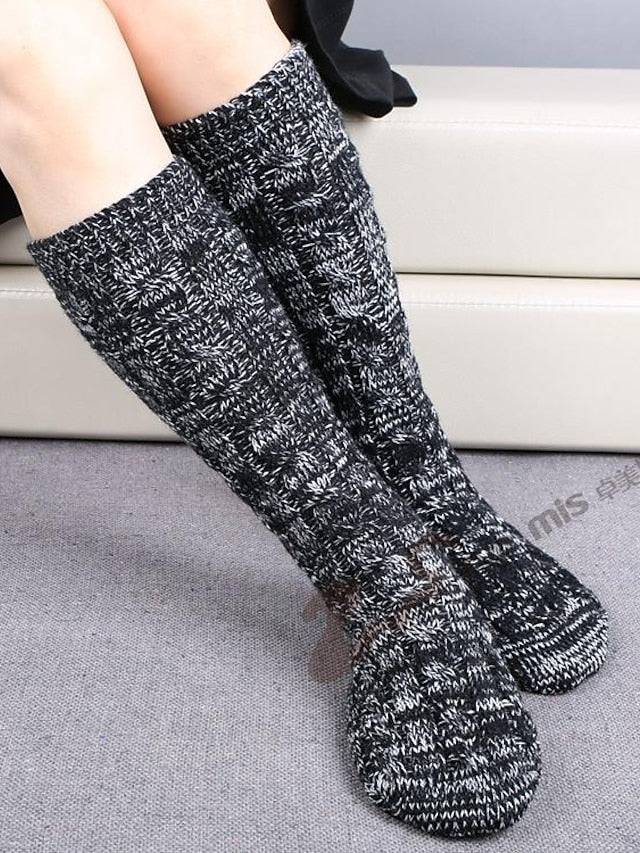 Women's Crew Socks Home Daily Spandex Acrylic Fibers Nylon Basic Casual Classic Warm 1 Pair - LuckyFash™