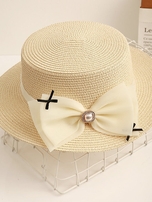 Women's Sun Hat Straw Hat Daily Holiday Straw Vacation Beach Sunscreen Casual / Daily 1 pcs - LuckyFash™