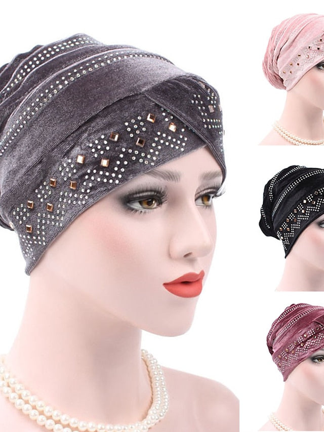 Solid Color Inner Hijabs Muslim Turban Caps For Women With Drill Ethnic Islamic Wrap Head Turbante Ready To Wear Hijab Bonnet - LuckyFash™
