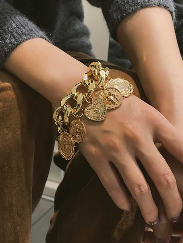 Disc Charm Chain Bracelet 1pc - LuckyFash™