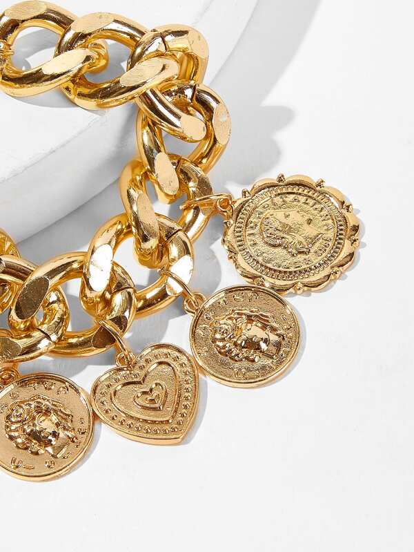 Disc Charm Chain Bracelet 1pc - LuckyFash™
