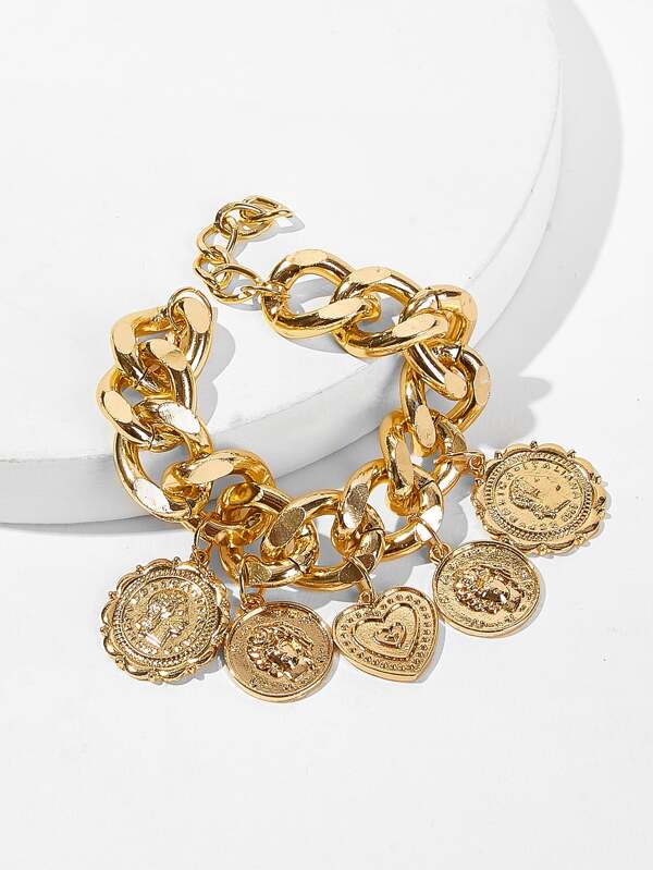 Disc Charm Chain Bracelet 1pc - LuckyFash™