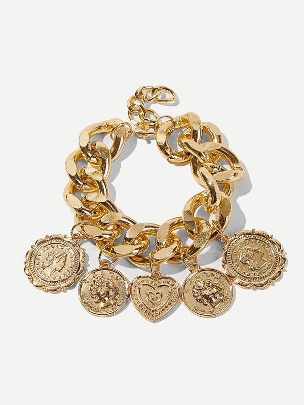 Disc Charm Chain Bracelet 1pc - LuckyFash™