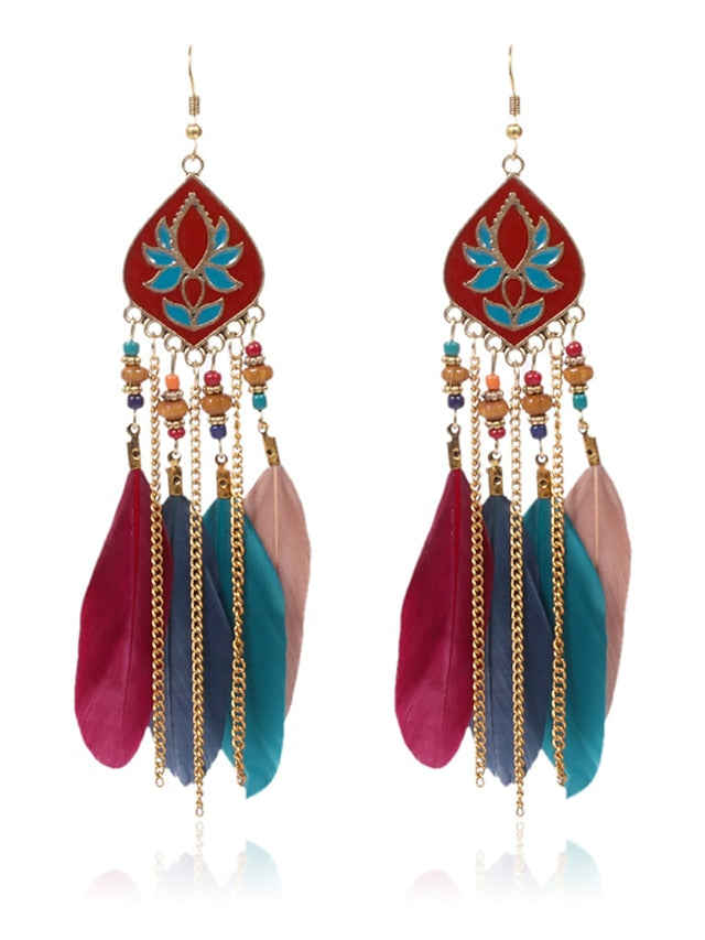 Women's Earrings Ethnic Style Street Color Block Earring - LuckyFash™