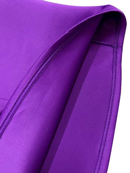 Womenâ€˜s Formal Party Dress Wedding Guest Dress Long Dress Maxi Dress Purple Yellow Red Short Sleeve Pure Color Bow Spring Summer High Neck 2023 S M L XL XXL 3XL - LuckyFash™