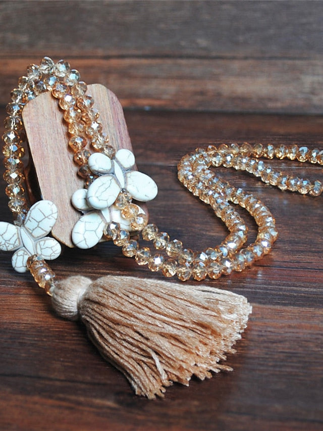 Women's necklace Chic Modern Street Butterfly Necklaces & Color Crystal  Bohemia Sweater Necklace / Blue / Pink / Fall / Winter - LuckyFash™