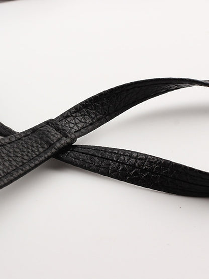 Women's Unisex Wide Belt PU Leather Buckle Free Knot Decor Casual Classic Party Daily White Black Coffee - LuckyFash™