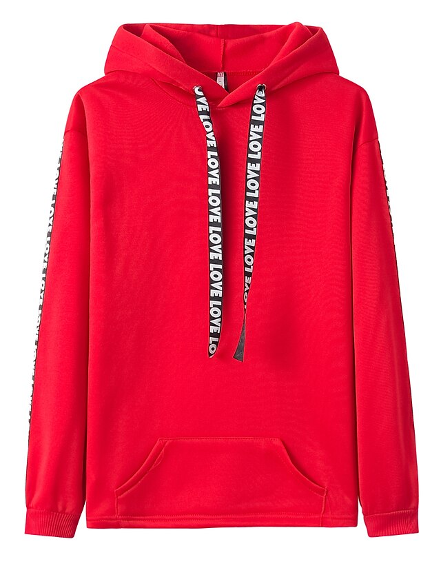 Women's Hoodie Pullover Basic Casual Black Blue Pink Plain Solid Colored Street Hooded Long Sleeve S M L XL XXL - LuckyFash™
