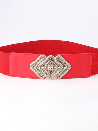 Women's Belt PU White Black Brown Rose Red Wide Belt Outdoor Holiday Multicolor Pure Color / Spring / Summer / Fall / Winter - LuckyFash™