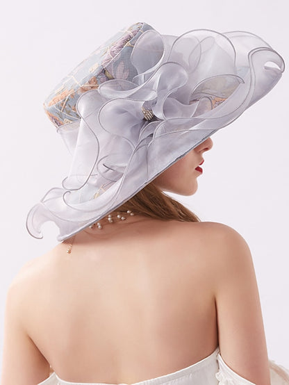 Women's Hat Sun Hat Light Pink Pink Light Gray Outdoor Home Street Mesh Embroidery Flower Portable Windproof Comfort - LuckyFash™