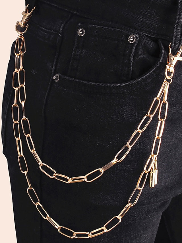 Men's Women's Pants Chain Wallet Chain Pocket Chain Metal Chain Buckle Free Chain Casual Classic Party Daily Gold - LuckyFash™