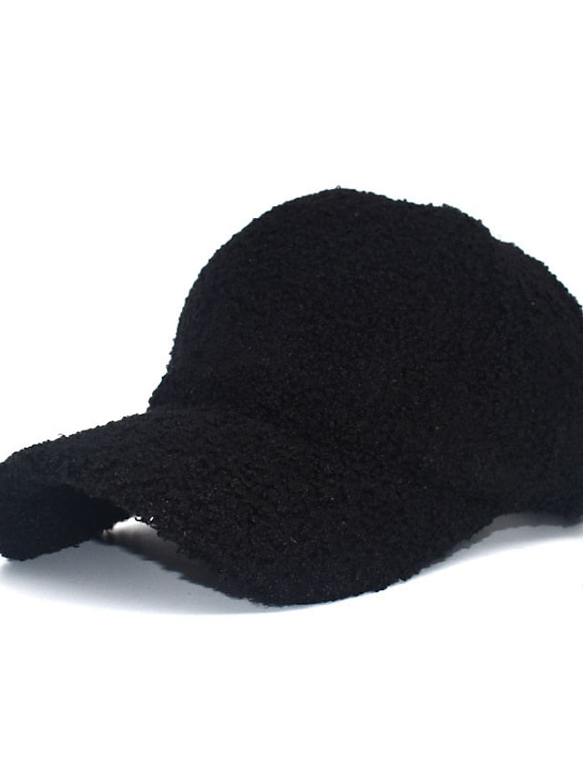 Women's Hat Baseball Cap Winter Hats Black Pink Khaki Outdoor Street Dailywear Fleece Pure Color Windproof Comfort Warm - LuckyFash™