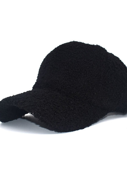 Women's Hat Baseball Cap Winter Hats Black Pink Khaki Outdoor Street Dailywear Fleece Pure Color Windproof Comfort Warm - LuckyFash™