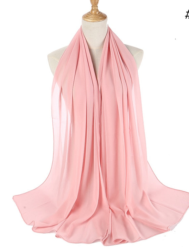 Women's Muslim Hijab Turban Home Party / Evening Daily Solid / Plain Color Polyester Lace Casual Casual / Daily 1 pcs - LuckyFash™