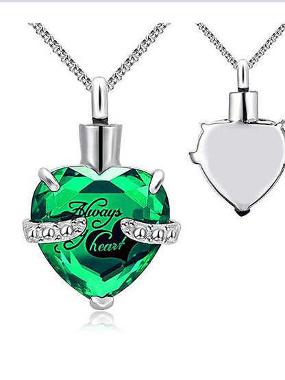 ulatree urn necklaces for ashes cremation jewelry for ashes urns for human ashes heart necklaces for women memorial pendant always in my heart - LuckyFash™